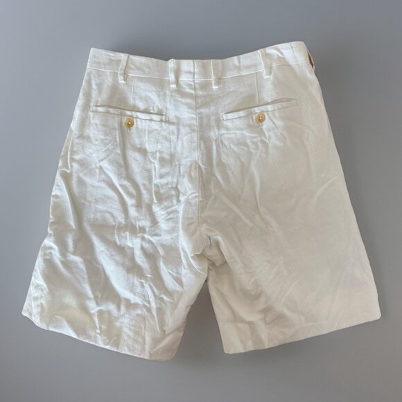 ANDERSON & SHEPPARD Savile Row Chino Shorts - White - Size 32 100% Linen READ - Picture 2 of 16